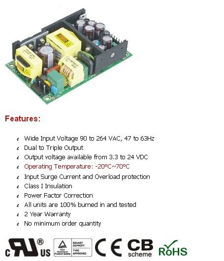 80W series of bare board power supply